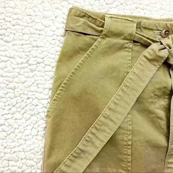 Gap Khaki “Retro” 70’s High Tie Waist Pocket Cotton Round Hem Midi Skirt Size 6 - Picture 5 of 13